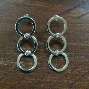 Women’s Sterling Silver Dangle Earrings CZ Crystal